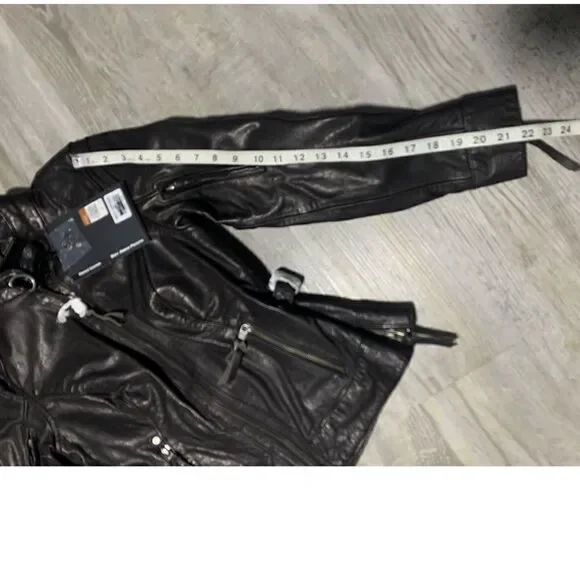 NWT Women's Line Stitcher Leather Jacket sz Xs-Petite - Picture 11 of 14
